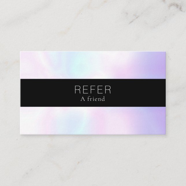 Tarjeta De Recomendación Sencillo Elegante Irisado (Anverso)