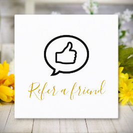 Tarjeta De Recomendación Sencillo elegante negro y falso oro