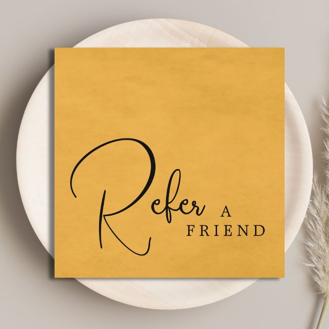 Tarjeta De Recomendación Sencillo Salón Amarillo de Textura Elegante (Subido por el creador)