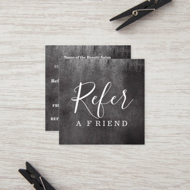 Tarjeta De Recomendación Sencillo tablero elegante de referencia blanco y n (Anverso/Reverso In Situ)