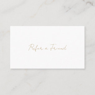 Tarjeta De Recomendación Sencillo y elegante guión dorado Minimalista moder