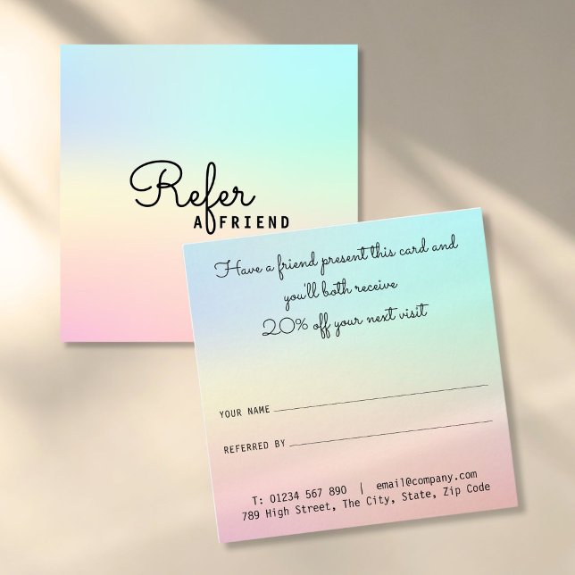 Tarjeta De Recomendación Sencillos tonos de pastel profesional moderno (Simple Modern Professional Pastel Shades Referral Card)