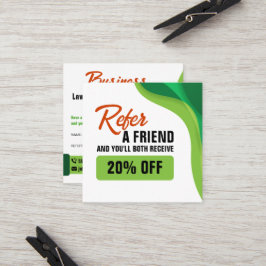 Tarjeta De Recomendación Servicio de jardín y paisajismo verde y Naranja