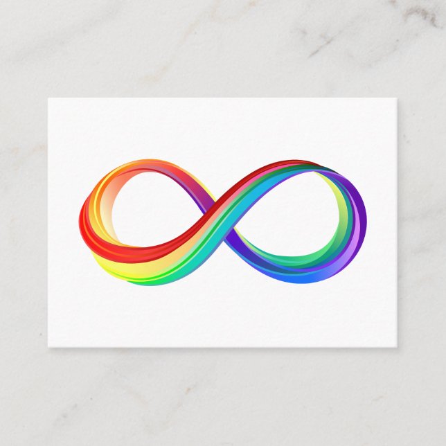 Tarjeta De Recomendación Símbolo infinito arcoiris en capas (Anverso)