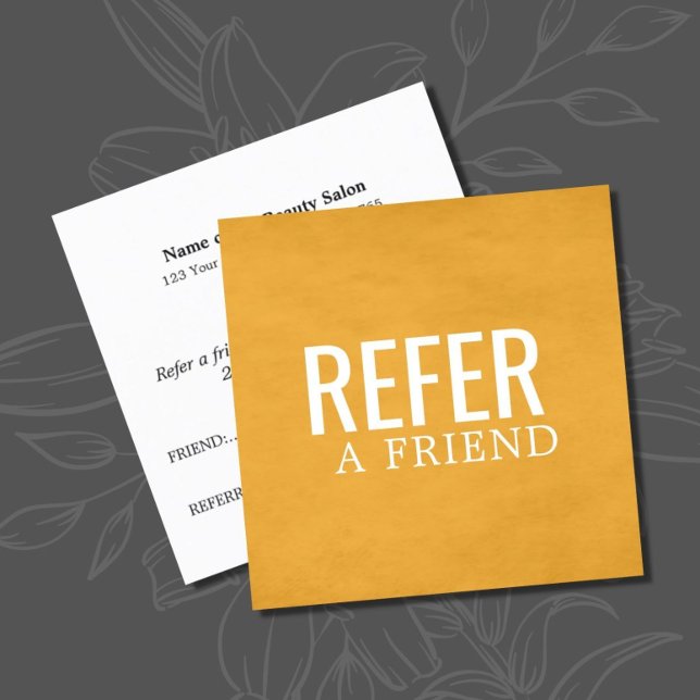 Tarjeta De Recomendación Simple Elegant Yellow White Referral Card (Subido por el creador)