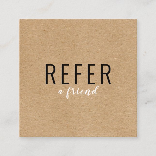 Tarjeta De Recomendación Simple Moderno Profesional Rústico Kraft (Anverso)