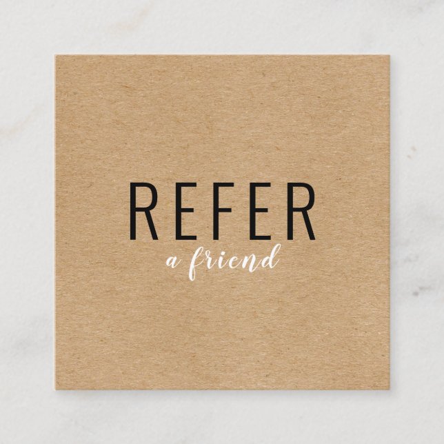 Tarjeta De Recomendación Simple Moderno Profesional Rústico Kraft (Anverso)