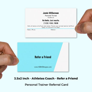 Tarjeta De Recomendación Simple Refiérase a un Amigo Electric Blue & White