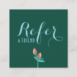 Tarjeta De Recomendación Sofisticado terapeuta Verde azulado de masaje de f