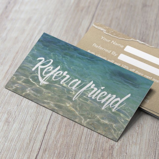 Tarjeta De Recomendación Summer Beach Beauty & Salon Referral Card (Subido por el creador)
