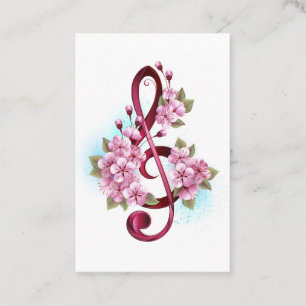 Tarjeta De Recomendación Tejidos musicales notas de colores con flores de S
