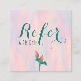 Tarjeta De Recomendación Terapia opalescente de Masaje de Flor Pastel Lotus