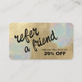 Tarjeta De Recomendación Textura De Purpurina Oro E Irlandés