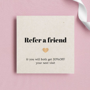Tarjeta De Recomendación Textura minimalista Beige Dorado Natural Salón Cor