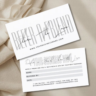 Tarjeta De Recomendación tipografía de letra script moderna comparte el amo
