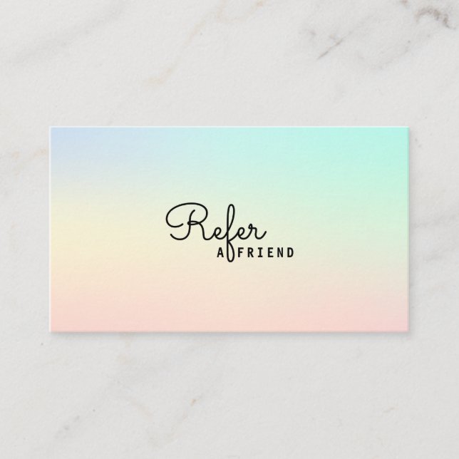 Tarjeta De Recomendación Tonos Pastel Profesionales Modernos (Anverso)