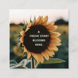 Tarjeta De Recomendación Un nuevo comienzo: Inspirador diseño de girasoles