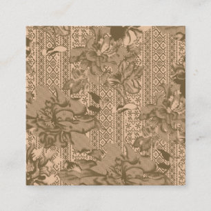 Tarjeta De Recomendación Un patrón floral vintage con desi marrón intrincad