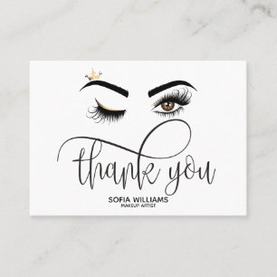 Tarjeta De Recomendación Wink Beautiful Brown Eye with Gold Crown Afcare