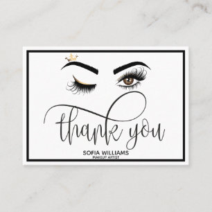 Tarjeta De Recomendación Wink Beautiful Brown Eye with Gold Crown Afcare