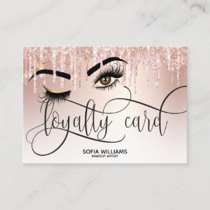 Tarjeta De Recomendación Wink Beautiful Brown Eye with Gold Crown Loyalty