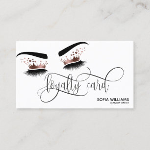 Tarjeta De Recomendación Wink Beautiful Brown Eye with Gold Crown Loyalty