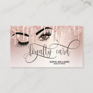 Tarjeta De Recomendación Wink Beautiful Brown Eye with Gold Crown Loyalty