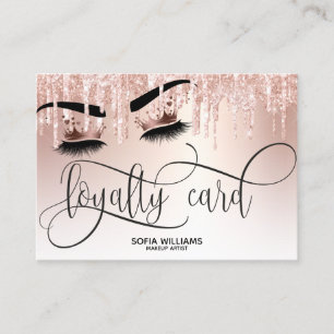 Tarjeta De Recomendación Wink Beautiful Brown Eye with Gold Crown Loyalty