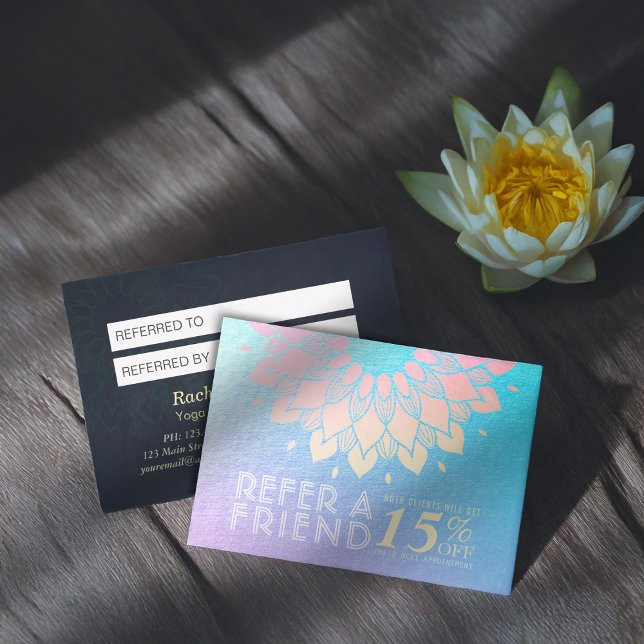 Tarjeta De Recomendación YOGA Instructor de Meditación Referral Gold Mandal (Subido por el creador)