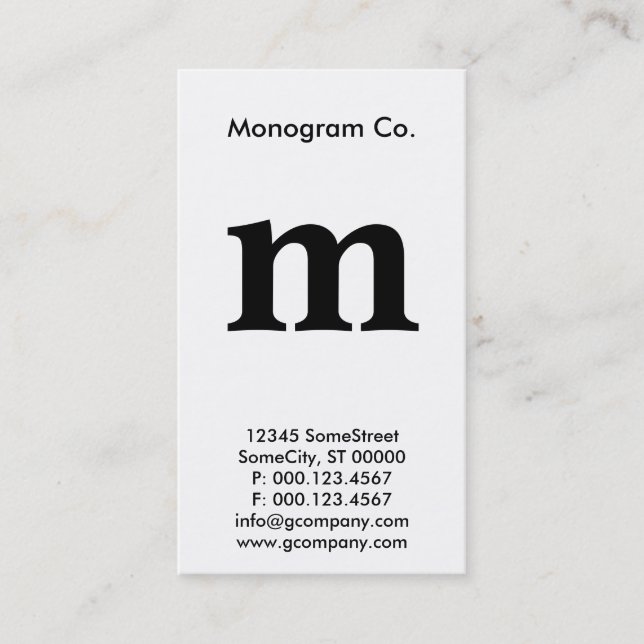 tarjeta de recompensas de fidelización de monogram (Anverso)