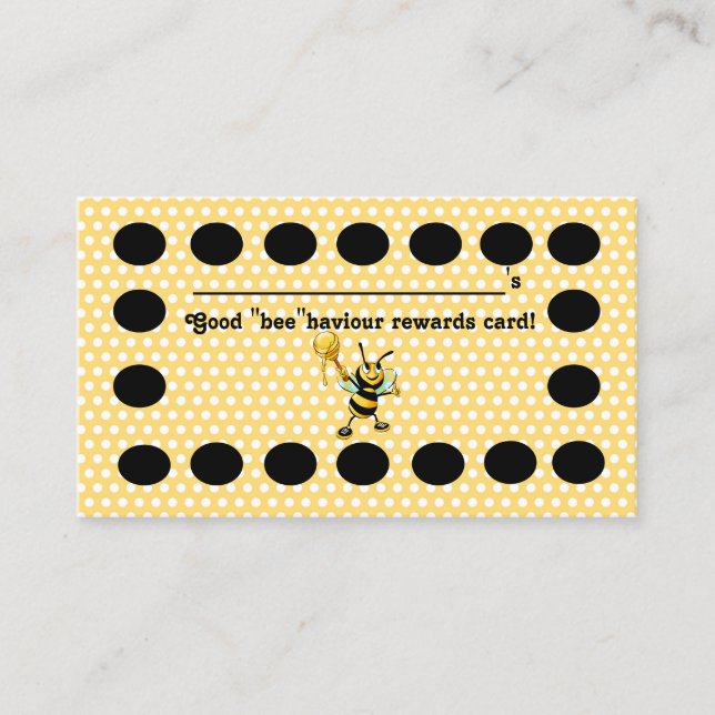 Tarjeta de recompensas editable Bee Haviour (Anverso)