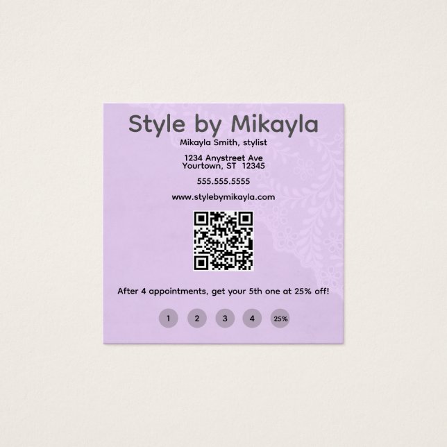 Tarjeta de recompensas para clientes de estética L (Anverso)
