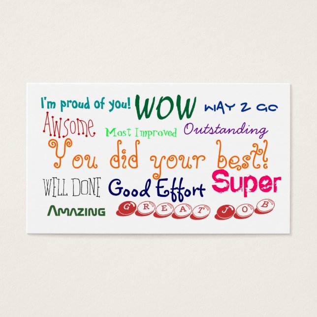 Tarjeta de reconocimiento de buena conducta, buen  (Frente)