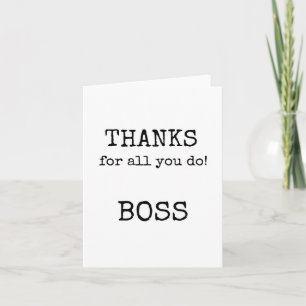 Tarjeta de reconocimiento de jefe, gracias