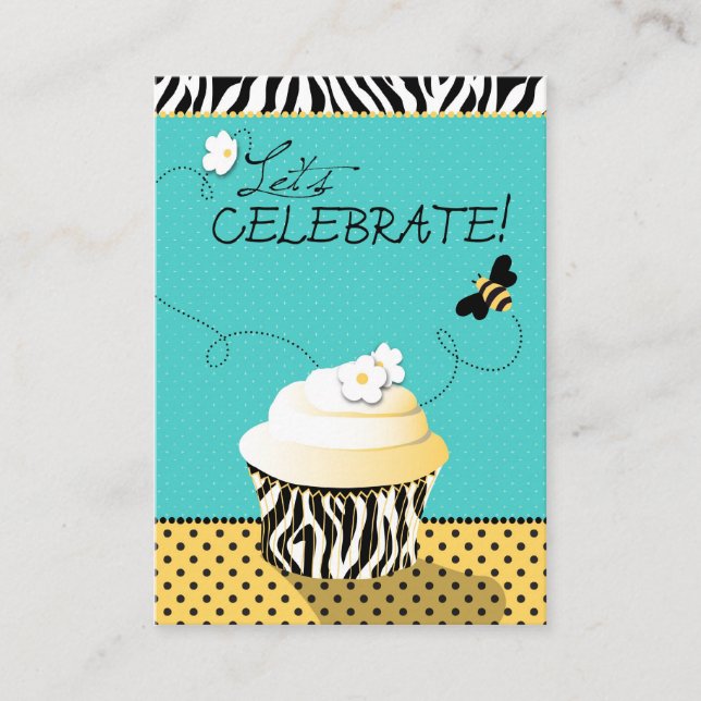 Tarjeta de recordatorio de abejas de cumpleaños (Anverso)