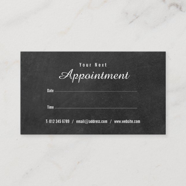 Tarjeta de recordatorio de cita de pizarra simple (Anverso)