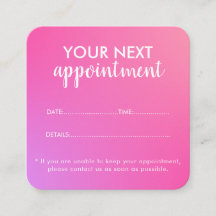 Tarjeta de Recordatorio de Cita de Salón Moderno