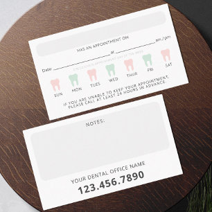 Tarjeta de Recordatorio de Cita Dental Moderna