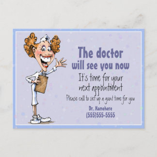 Tarjeta de recordatorio de cita médica/médica