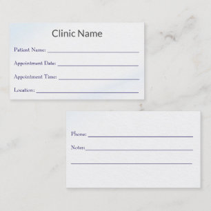 Tarjeta de Recordatorio de Cita Médica Profesional