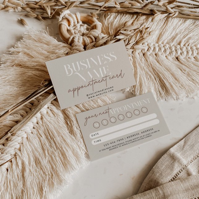 Tarjeta de recordatorio de citas de Boho moderna (Modern Boho Appointment Business Card)