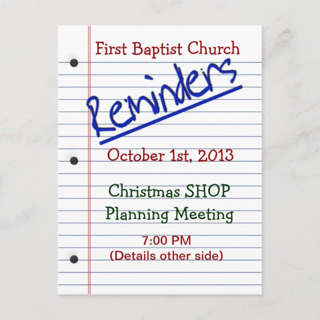 TARJETA DE RECORDATORIO - NOTEPAPER - CON FINES MÚ (Anverso)