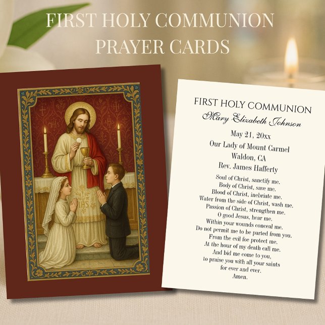 Tarjeta de recuerdo católica para la Primera Comun (Subido por el creador)