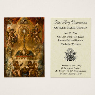 Tarjeta de recuerdo católica para Primera Comunión