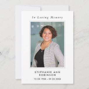 Tarjeta de recuerdo conmemorativo de funeral simpl