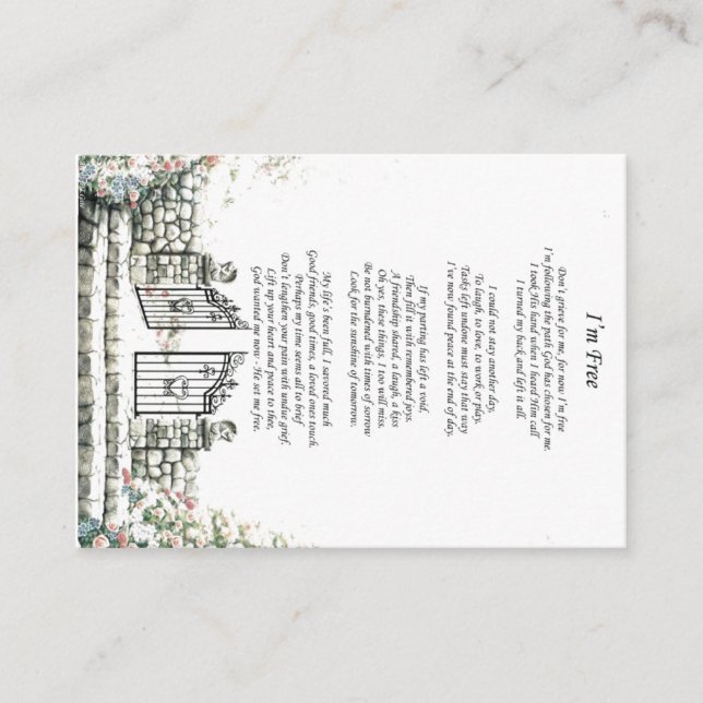 Tarjeta de recuerdo de Black Back Memorial gratuit (Anverso)