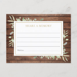 Tarjeta de recuerdo de celebración de vida de vege