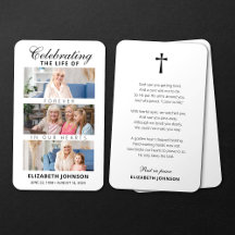 Tarjeta de recuerdo de funeral Celebrando la vida 