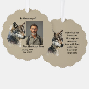 Tarjeta de recuerdo de memoria acuarela lobo anima