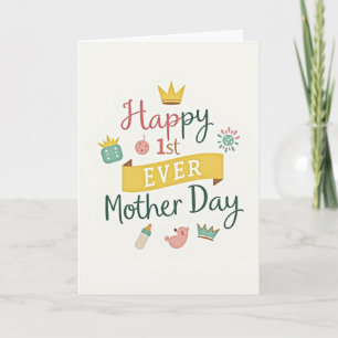 Tarjeta de recuerdo del primer día de la madre